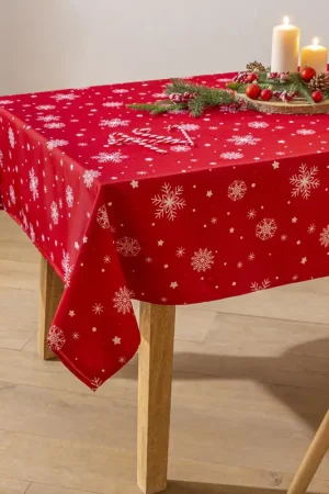Expédié Aujourd'hui Nappe déperlante 'Multiflakes' rouge/blanche